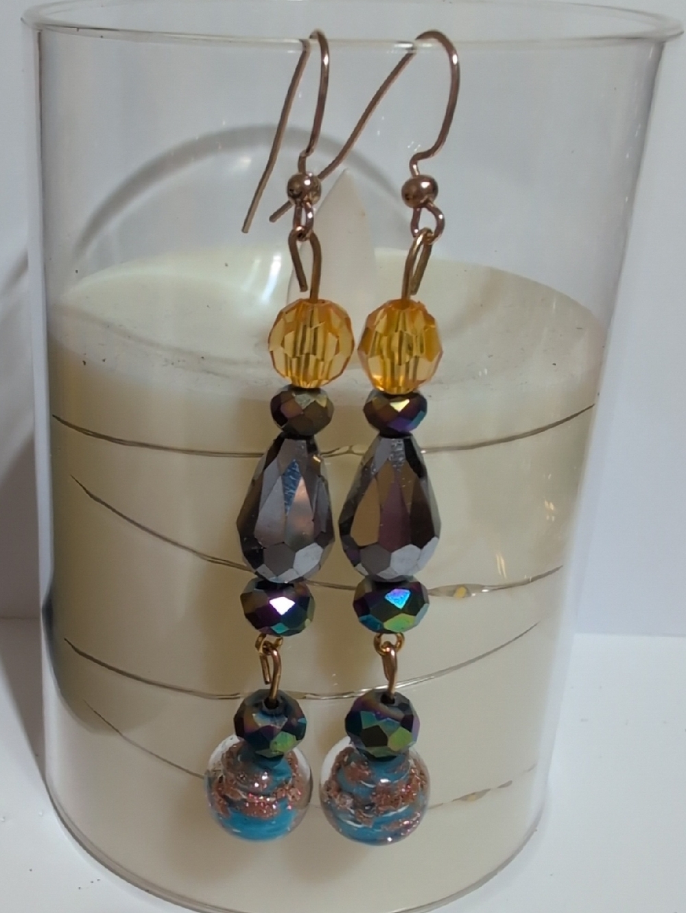 NWOT Handmade Multicolor Dangling Earrings